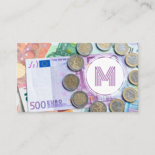 Elegant white euro money financial expert visitekaartje