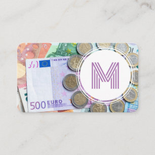 Elegant white euro money financial expert visitekaartje