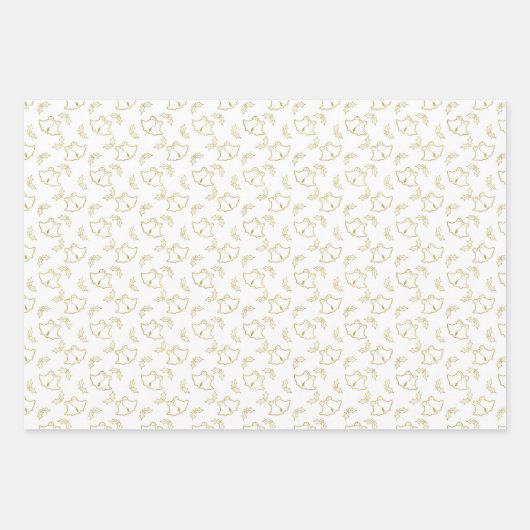 Elegant White Faux Fold Folie Kerstmis Inpakpapier Vel (Voorkant 3)