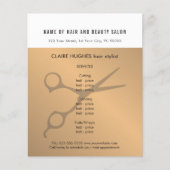 Elegant White Faux Gold Scissors Beauty Salon Flyer (Voorkant)
