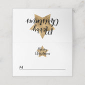 Elegant White Faux Gold Star Merry kerst (Buitenkant ongevouwen)