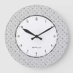Elegant White FauxGlitter en Sparkles Large Clock Grote Klok