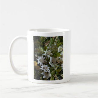 Elegant White Flannel Flower Minimalist Botanical Koffiemok