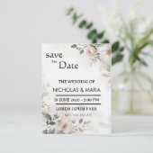 Elegant White Flora Watercolor Wedding Invitation (Debout devant)