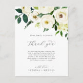 Elegant White Floral Bedankt dat je Kaart ontvangt (Voorkant)