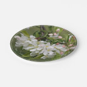 Elegant White Floral Bloom Papieren Bordje (Gekanteld)