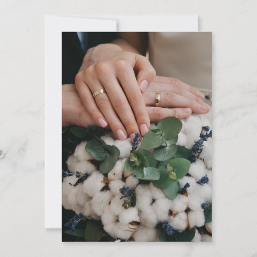 Elegant White Floral Boho Wedding Invitation Kaart (Achterkant)