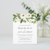 Elegant White Floral Budget Wedding Invitation (Staand voorkant)