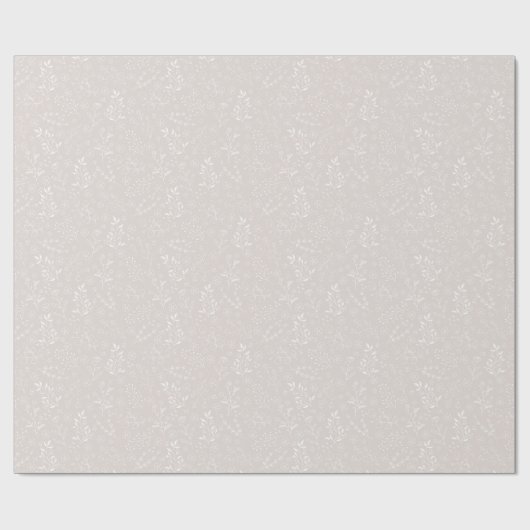 Elegant White Floral Cadeaupapier (Vlak)