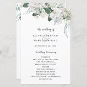 Elegant White Floral Dusty Blue Sage Green Wedding (Voorkant / Achterkant)