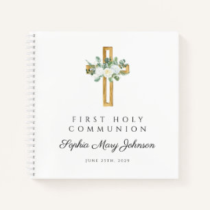 Elegant White Floral First Community Guestbook Notitieboek