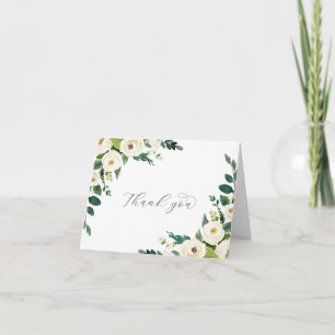Elegant White Floral Folded Weddenschap Hartelijk  Bedankkaart