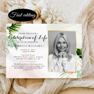 Elegant White Floral Foto's vieren het leven Kaart