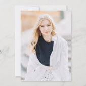 Elegant White Floral Greenery Graduation Party Kaart (Achterkant)