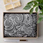 Elegant White Floral paisley on Background Tissuepapier (Geschenk)
