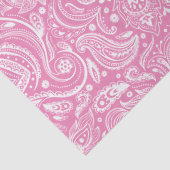 Elegant White Floral Paisley op roze achtergrond Tissuepapier (Detail)