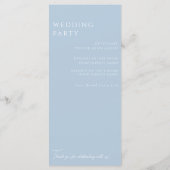 Élégant White Floral Sky Blue Wedding Programme (Dos)