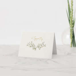 Elegant white floral Sympathy Bedankkaart