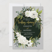 Elegant White Floral Virtual Wedding Invitation Kaart (Voorkant)