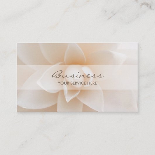 Elegant White Floral Visitekaartjes (Voorkant)