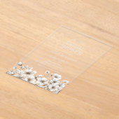 Elegant White Floral Vrijgezellenfeest Acryl Uitnodigingen (Laagn)