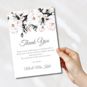 Elegant White Floral Wedding Bedankkaart