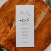 Elegant White Floral Wedding Dinner Menu
