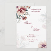 Elegant White Floral Wedding Invitation Kaart (Voorkant / Achterkant)
