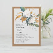 Elegant White Floral Wedding Invitation Kaart (Staand voorkant)
