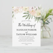 Elegant White Floral Wedding Kaart (Staand voorkant)