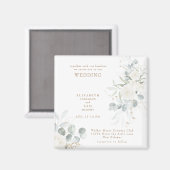 Elegant White Floral Wedding Magneet (Voorkant / Achterkant)