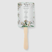 Elegant White Floral Wedding Programme Handwaaier (Achterkant)