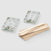 Elegant White Floral Wedding Programme Handwaaier (Niet-gemonteerd)