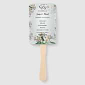 Elegant White Floral Wedding Programme Handwaaier (Voorkant)