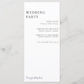 Elegant White Floral Wedding Programme Menu (Achterkant)