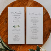 Elegant White Floral Wedding Programme Programma