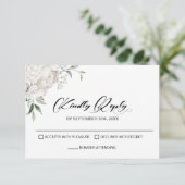 Elegant White Floral Wedding RSVP (Staand voorkant)