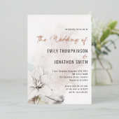 Elegant White Florals Waterverf QR Code Weddenscha Folie Uitnodiging (Staand Voorkant)