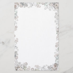Elegant White Flowers Briefpapier