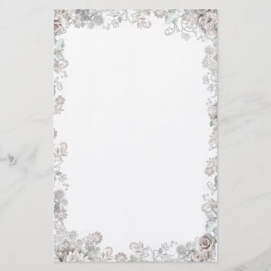 Elegant White Flowers Briefpapier (Voorkant)