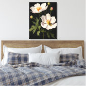 Elegant White Flowers Canvas Afdruk (Insitu (Slaapkamer))
