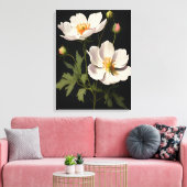 Elegant White Flowers Canvas Afdruk (Insitu (Woonkamer))