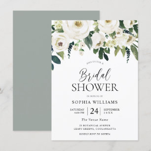 Elegant White Flowers Garden Vrijgezellenfeest Kaart