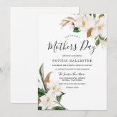 Elegant White Flowers Moederdag Brunch Kaart (Voorkant / Achterkant)