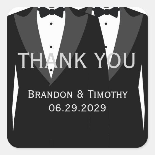 Elegant White Gay Wedding Favor Stickers (Devant)