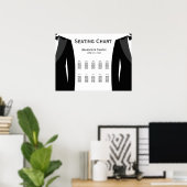 Elegant White Gay Wedding Seating Chart Poster (Thuiskantoor)