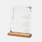 Elegant White Geometric Bar Menu Acryl Bord (Hoek)