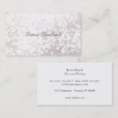 Elegant White Glitter Bokeh Event Planner Visitekaartje (Voorkant / Achterkant)