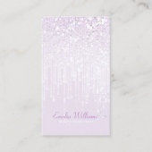 Elegant White Glitter Crystal Drift Light Plum Visitekaartje (Voorkant)