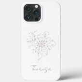 Elegant White Glitter Phone Case with Custom Name  (Achterkant)